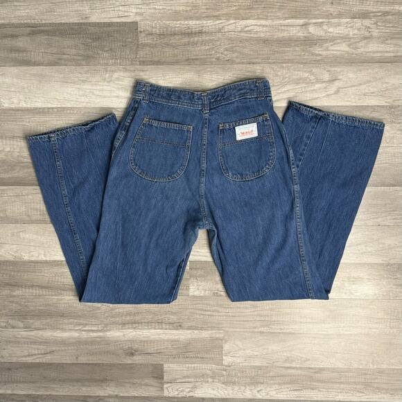 30” Waist Vintage 70s Levi’s Wide Leg Jeans High Rise Flare Talon USA - Picture 2 of 10